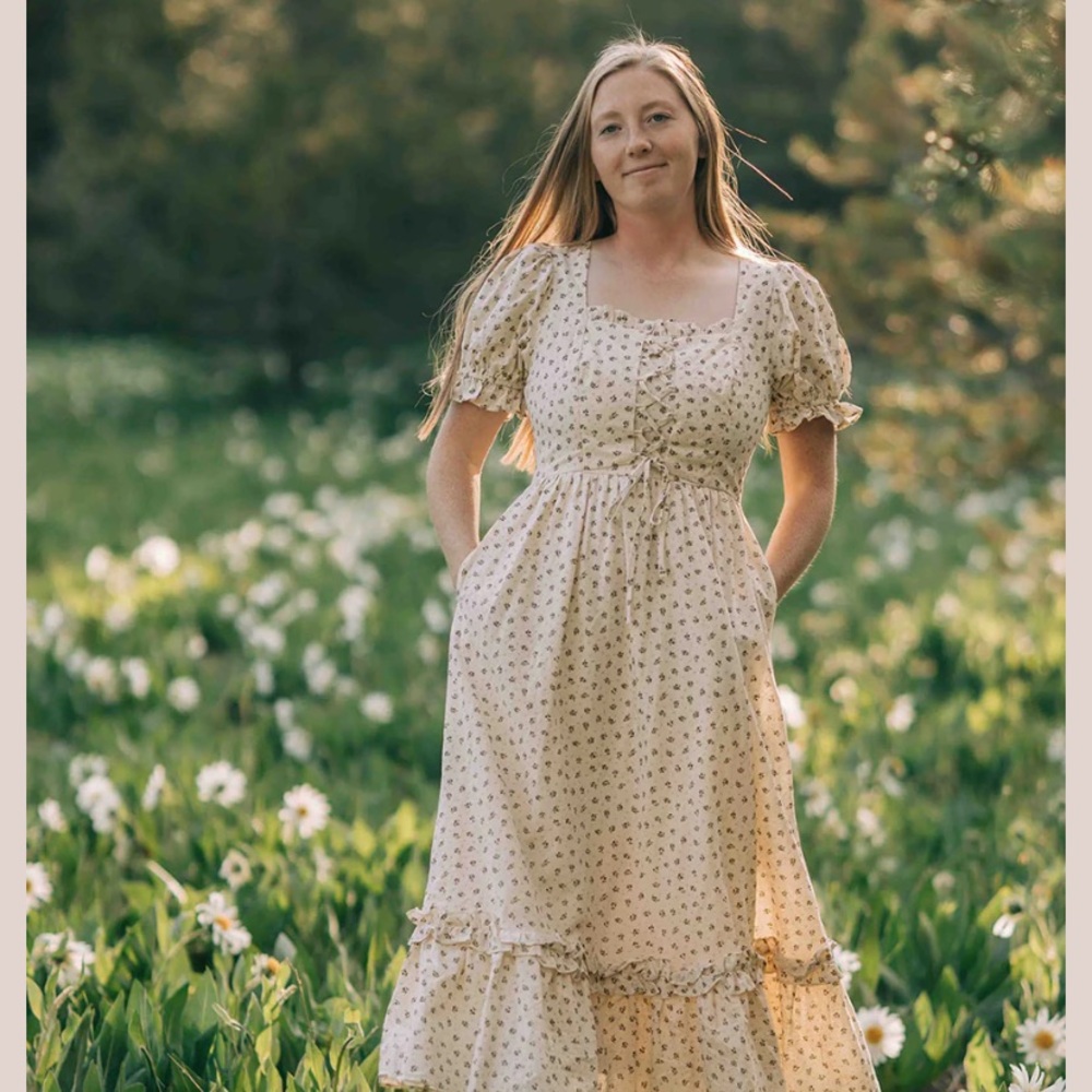 Shop Dahl Chic Cream Floral Maxi Dress